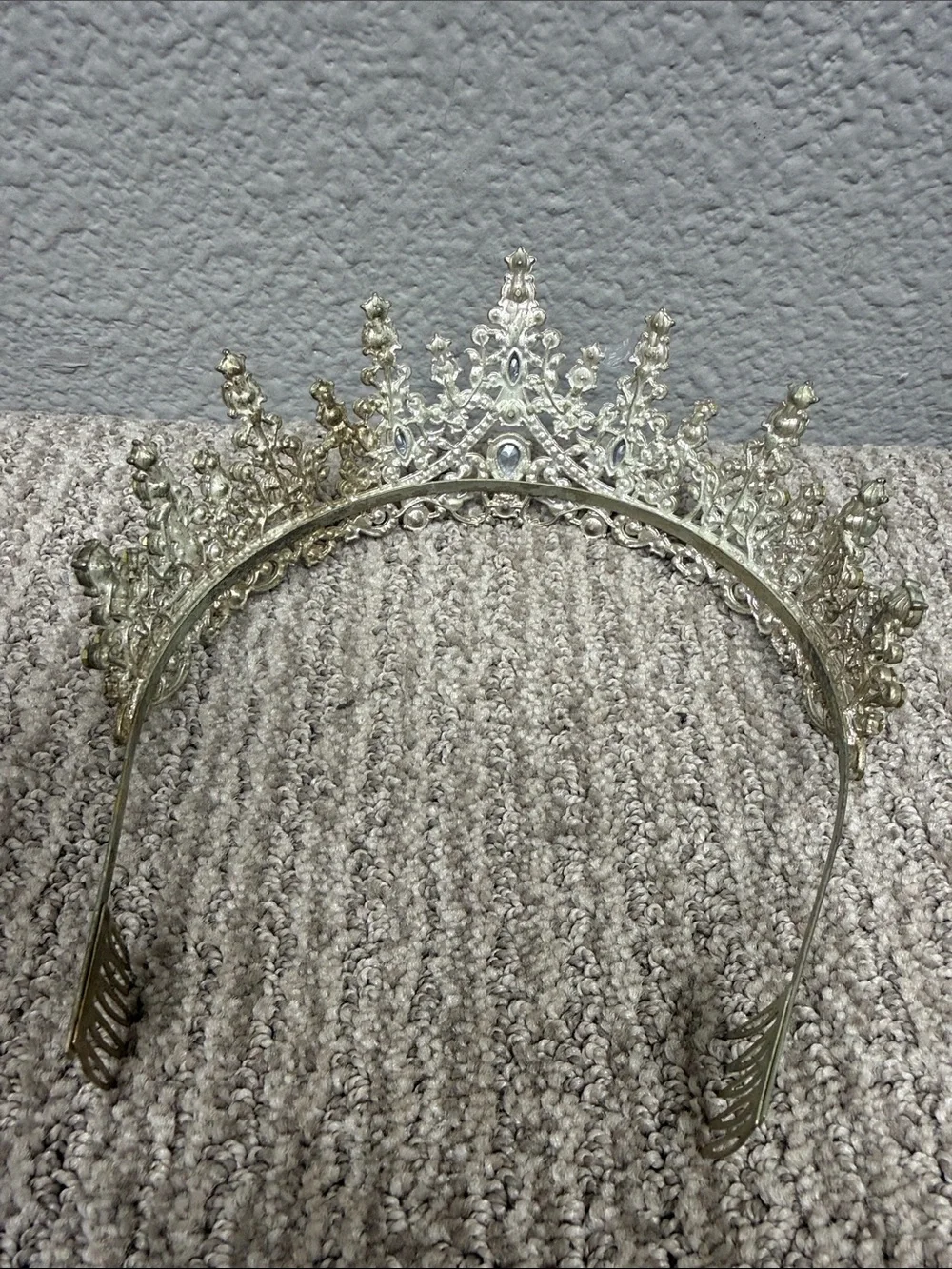 Vintage Elegant Silver Crystal Tiara Crown - Women Accessories